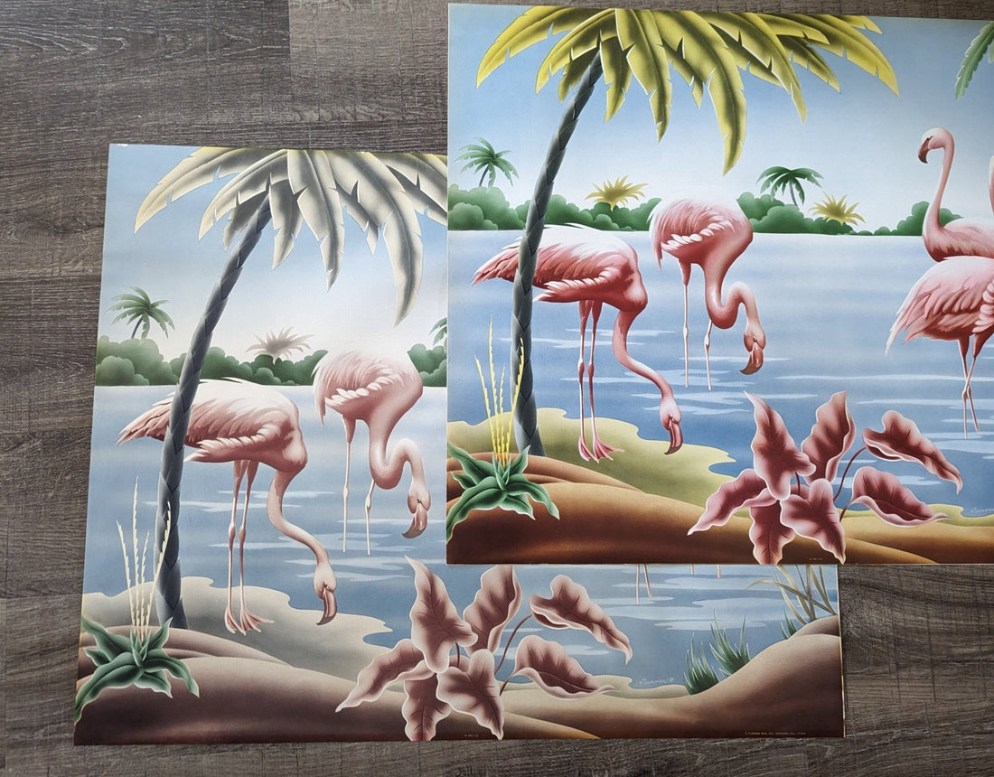 Time-Traveling Treasures: Discover the Marvel of "New Vintage" Prints! - Pink Flamingos