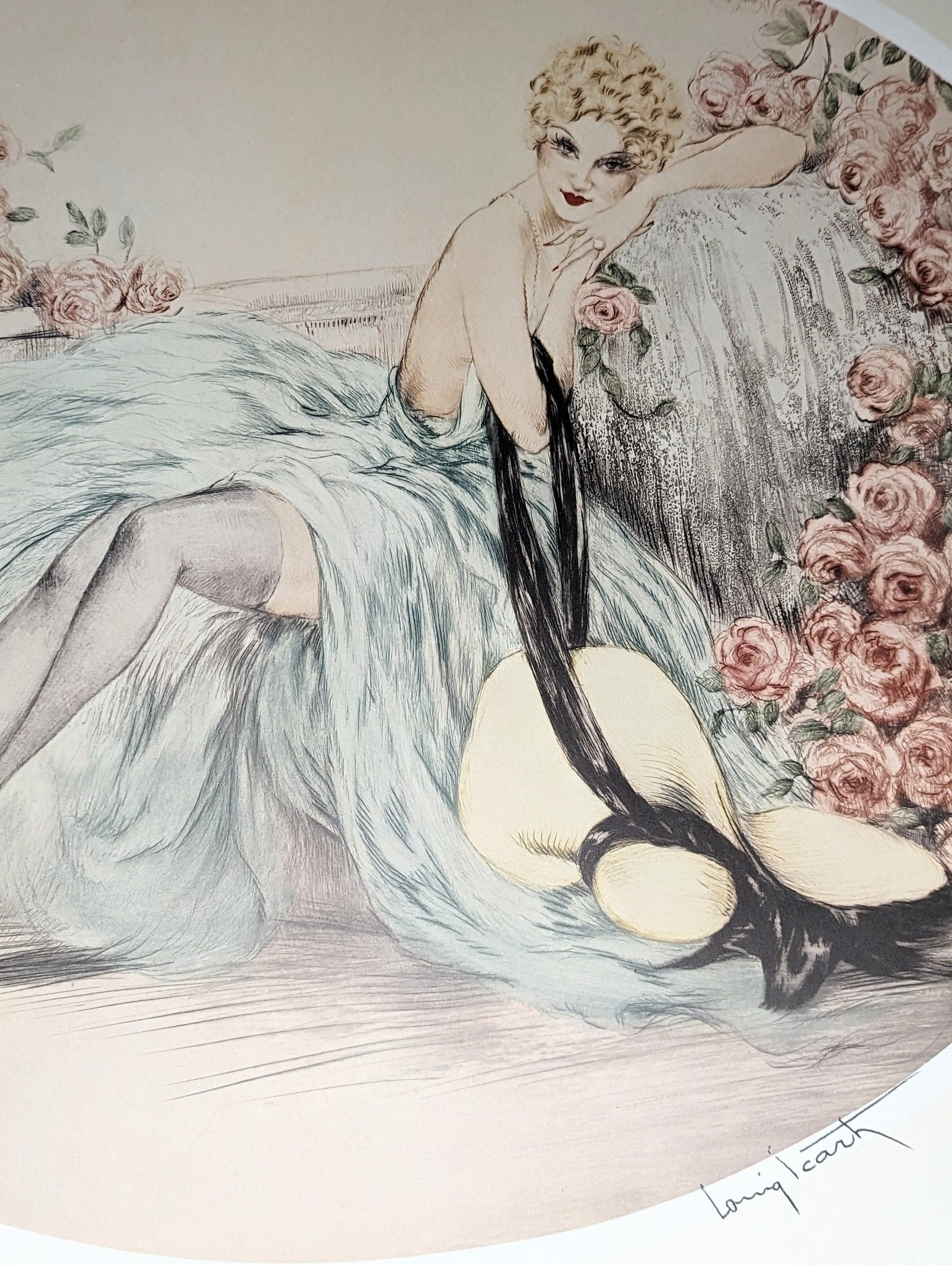 La Belle Rose by Louis Icart, mint condition vintage Art Deco ...